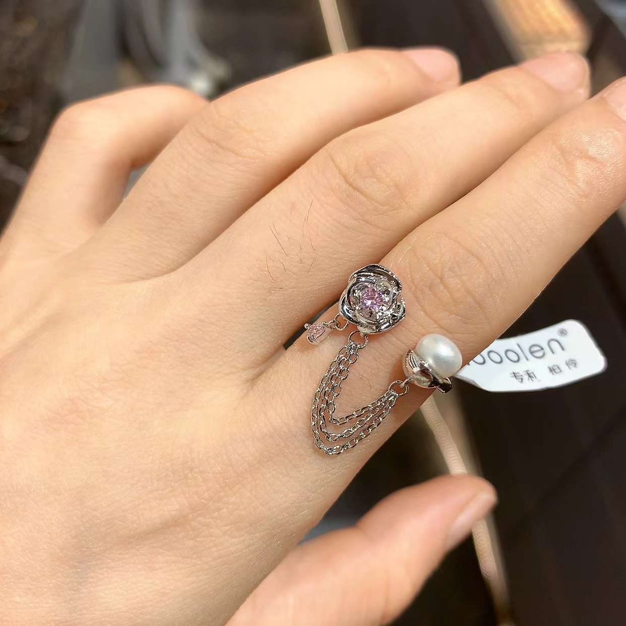 柏伶饰品花朵戒指女ins潮时尚个性轻奢小众精致设计感开口食指冷淡风手饰