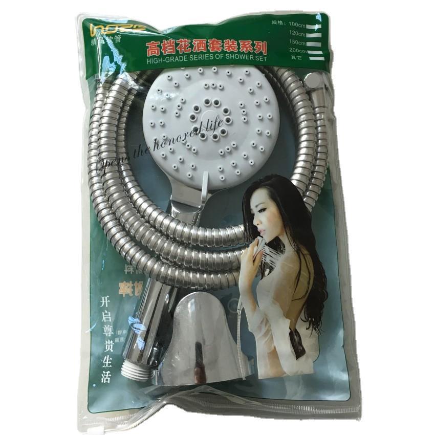 Factory wholesale multi-functional shower head set, shower head and shower hose three-piece set, bag packaging Item Picture