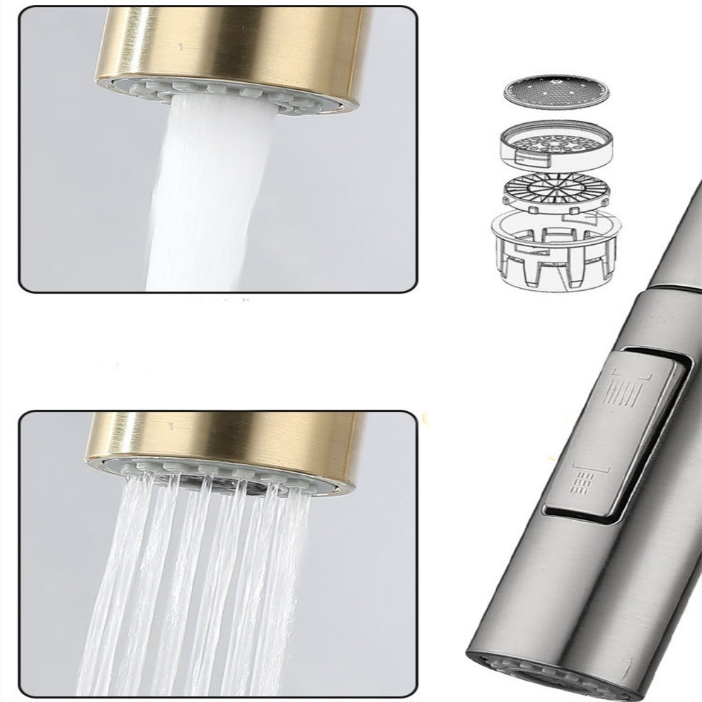 304 stainless steel kitchen sink faucet, cold and hot multi-functional intelligent touch telescopic pull-out faucet details Picture