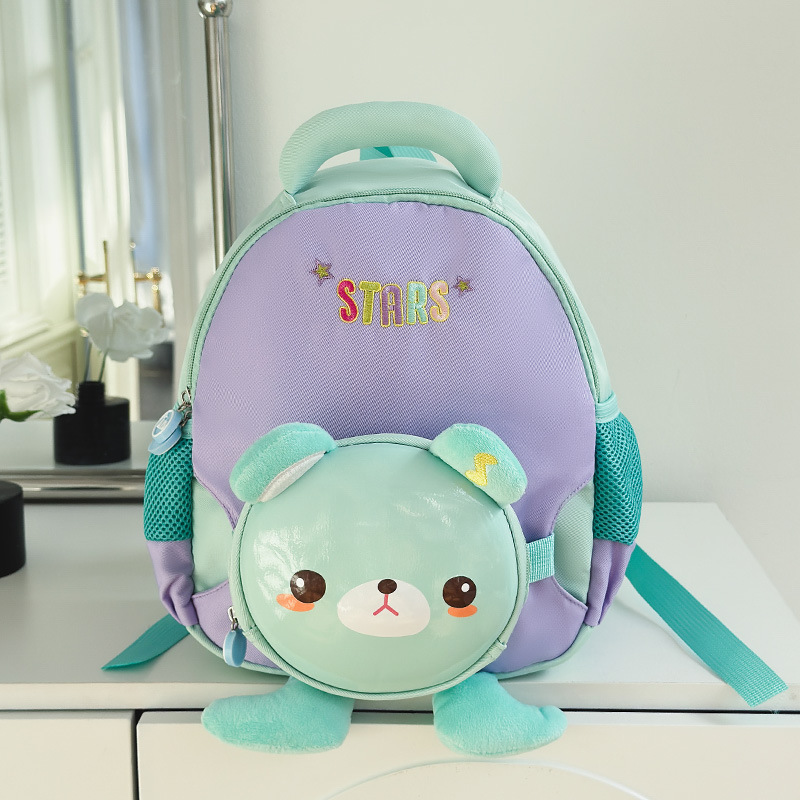 Children's hard-shell schoolbag, cartoon bear, kindergarten kids' backpack, preschool class 3-6 years old boys and girls' backpack 5 details Picture