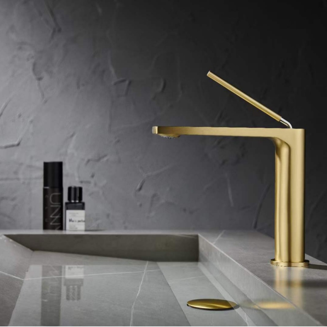 All-copper washbasin faucet, hot and cold household bathroom, washbasin gun, gray all-copper washbasin faucet Specification drawing