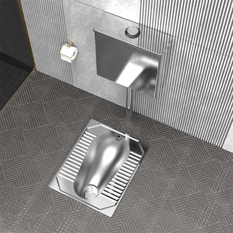 Customized 304 stainless steel squat toilets with S-shaped anti-odor features for schools, prisons, detention centers and hospitals details Picture