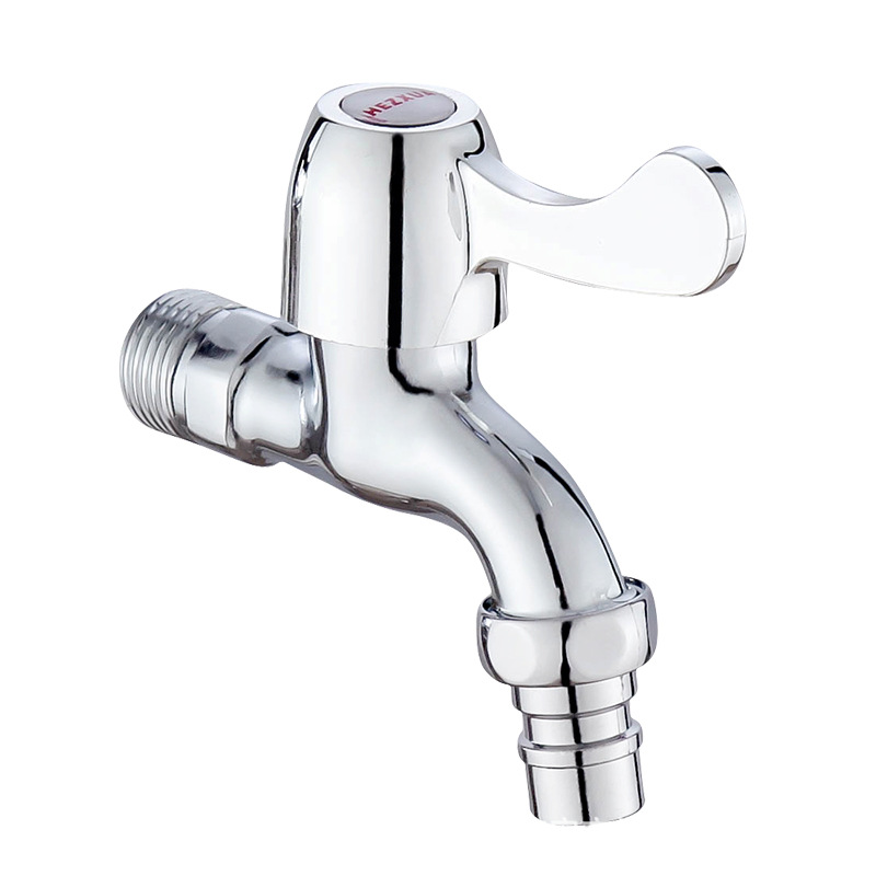 Splash-proof quick-opening washing machine faucet, extended faucet, 304 stainless steel faucet, one inlet and two outlets, dual water outlets Specification drawing