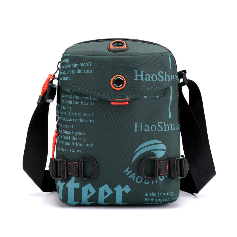 Hao Shuai's new men's outdoor casual sports single-shoulder bag, Korean style trendy hip-hop crossbody bag, waterproof mobile phone backpack Item Picture