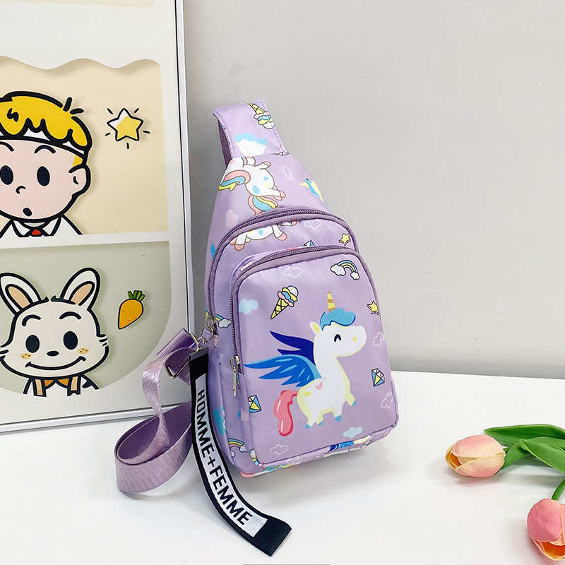2023 New children's bag: Cute cartoon, portable, single-shoulder backpack for boys and girls, fashionable and casual travel chest bag Application Scenario