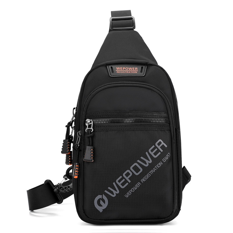 WEPOWER's new casual business Korean-style lightweight men's chest bag, single-shoulder chest travel sports crossbody backpack Item Picture