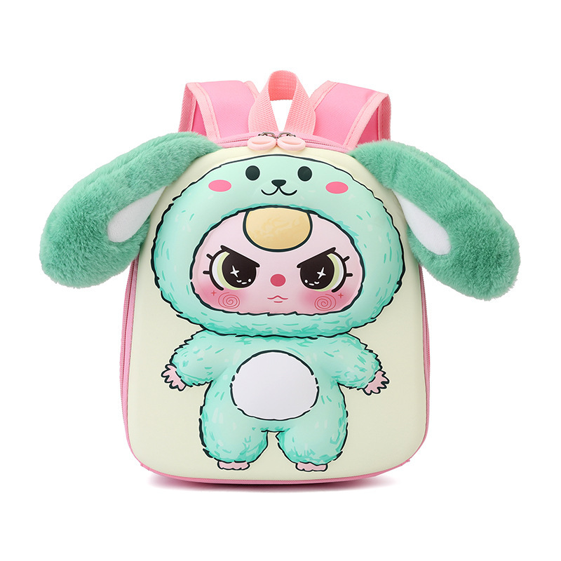 Cute kid three-year-old children's schoolbag, plush toy, kindergarten backpack, 3-4 years old baby cartoon backpack, small class 2 Specification drawing