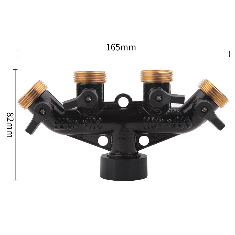 Brass four-way ball valve water divider, garden watering, agricultural irrigation, home car wash faucet controllable water divider Application Scenario