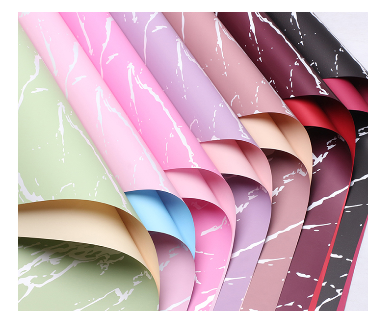 Marble, Ouya paper, flower wrapping paper, pattern, high-end feel, plastic film, waterproof, flower shop floral art pic 9