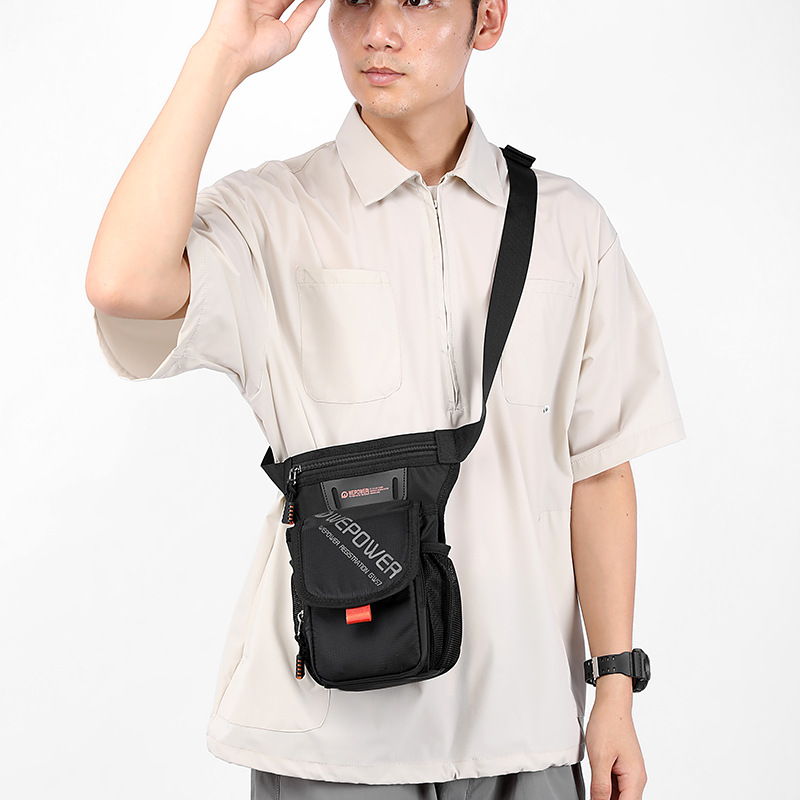 WEPOWER Outdoor sports waist bag, multi-functional hiking shoulder crossbody bag, men's mobile phone bag, cycling leg bag Specification drawing