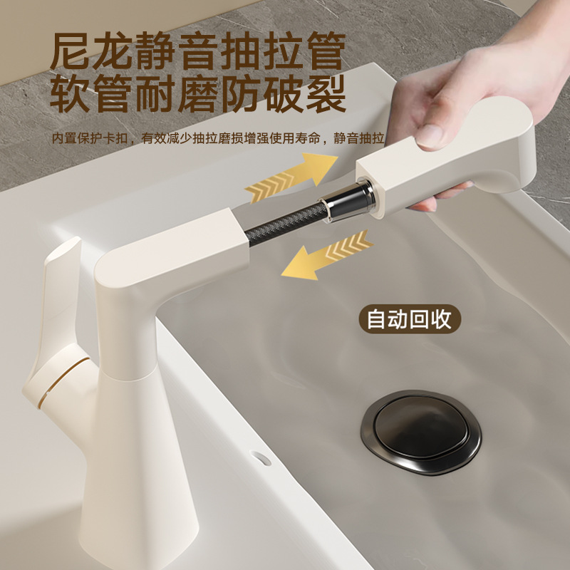 All-copper multi-functional lifting universal sliding washbasin, washbasin, hand-washing sink, bathroom, hot and cold water faucet Application Scenario