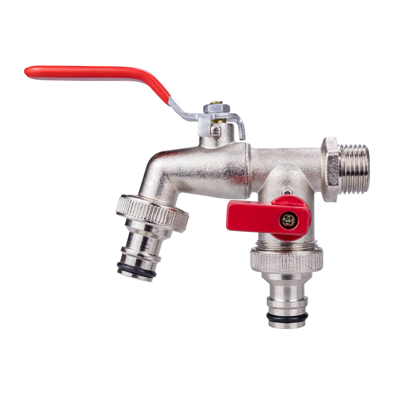 Tangke zinc alloy outdoor garden kitchen washing machine faucet water pipe accessories Multi-functional double-head quick-boiling faucet Item Picture