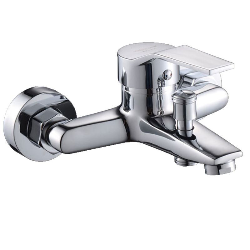 Factory wholesale bathroom three-in-one bathtub faucet, side-opening cold and hot mixed, dual-control rotating switch shower head faucet Item Picture
