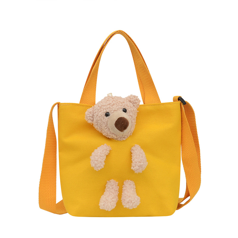 Canvas bag for women, 2020 new style Japanese student cute girl bear crossbody bag, ins fashion single-shoulder bag trend Item Picture