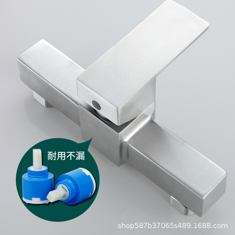 Stainless steel water heater mixing valve, concealed shower hot and cold water faucet, bathroom showerhead set mixing three-in-one switch Specification drawing