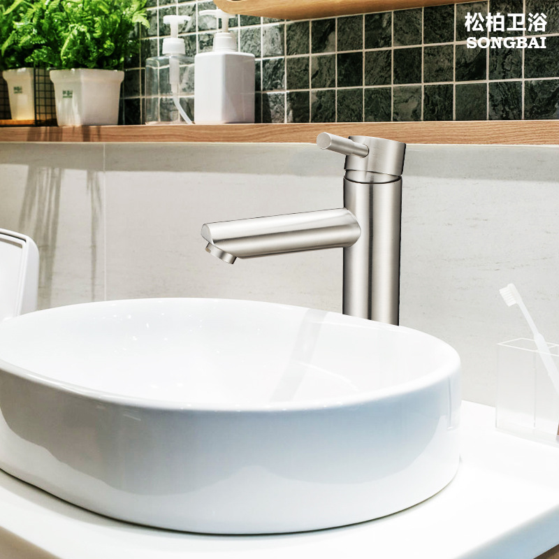 Wholesale 304 stainless steel washbasin faucet, single-hole cold and hot mixed water, bathroom hand washing basin faucet from the manufacturer Application Scenario