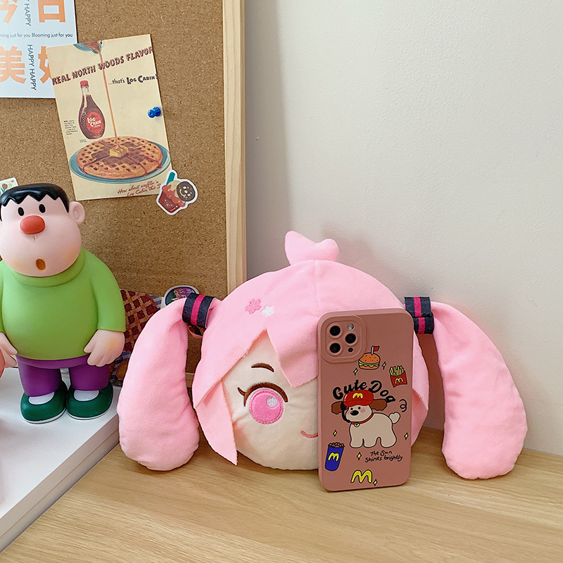 New large-capacity plush toy bags, student crossbody bags for girls in the 2D cute single-shoulder style Specification drawing