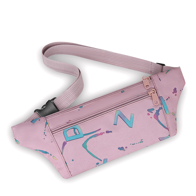 New small bag for women, fashionable printed waist bag for women, fashionable casual outdoor sports and fitness, single-shoulder crossbody bag Item Picture