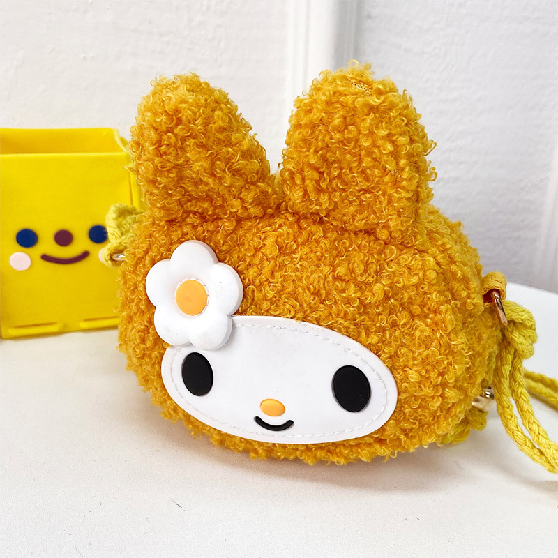Autumn and winter children's plush bag 2022 New style Cartoon Rabbit Cute Girl crossbody bag New Year Baby coin purse details Picture