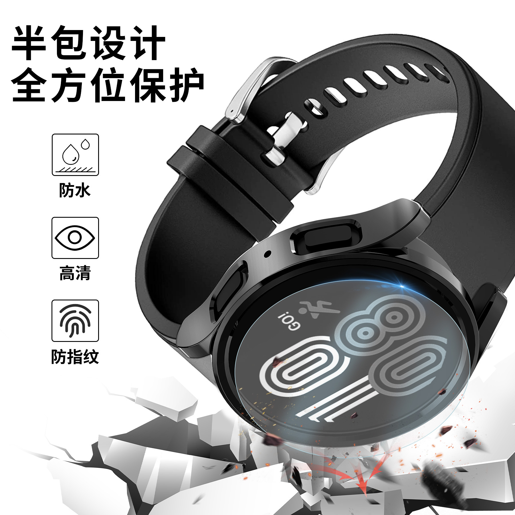Cross-border exclusive for Samsung watch5 watches, watch6 cases, and watch7 cases with electroplated hollowed-out frames Application Scenario