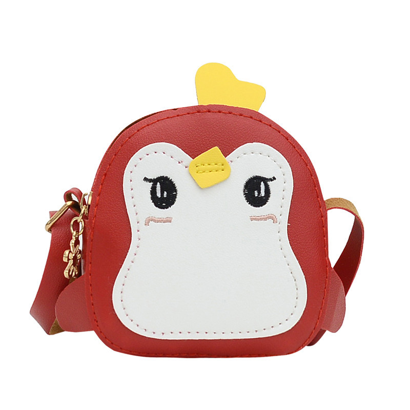Children's bags for boys and girls are super cute. Baby crossbody bag, penguin cartoon coin purse, mini accessories, single-shoulder bag Item Picture