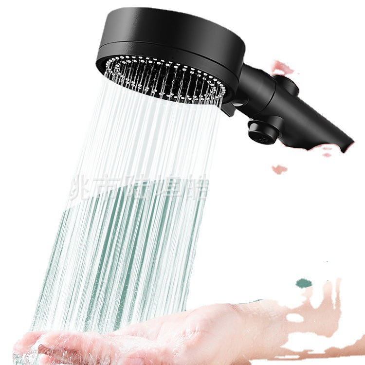 Black shower head, pressurized large water output, bathroom water heater, shower, rain shower set, flower sun-drying head Item Picture