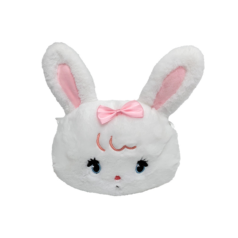 Plush rabbit bag, children's coin purse, cute princess single-shoulder bag for girls, autumn and winter crossbody bag for little girls Item Picture
