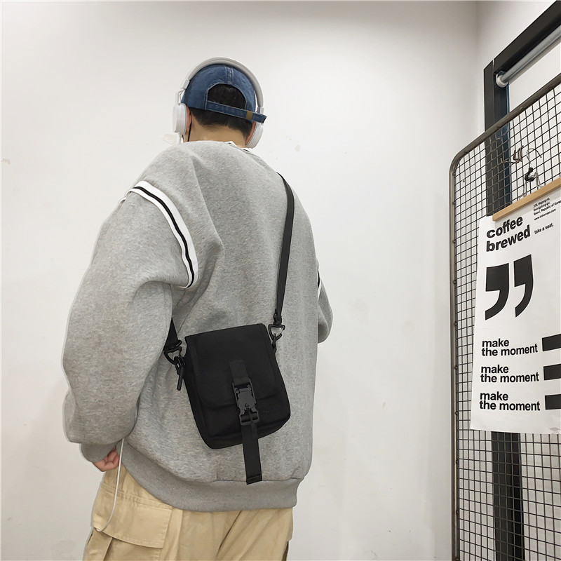 New men's single-shoulder bag, fashionable and casual, water-resistant Oxford fabric crossbody bag, trendy and simple small bag consignment Specification drawing
