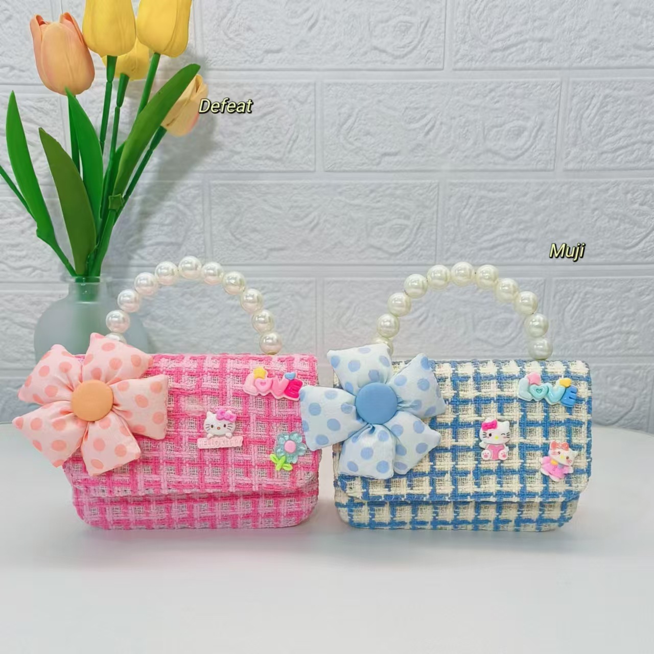 Pearl handbag, Melody Little Cat, little girl, loose change accessory bag, Chanel-style chain bag, crossbody princess bag Specification drawing