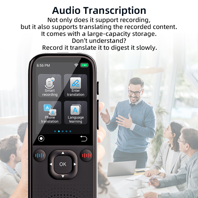 The source factory's large-screen intelligent voice translation machine offers multi-language translation and photo taking in 142 languages for cross-border business travel Specification drawing