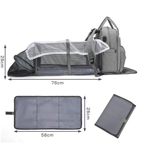 Cross-border exclusive high-end backpacks, crib bags, multi-functional mommy bags, lightweight backpacks for mother and baby outings Specification drawing