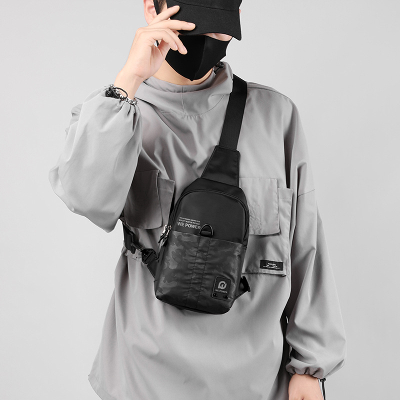 wepower's new outdoor men's chest bag, fashionable and casual crossbody bag, multi-functional men's bag, and chest crossbody bag details Picture