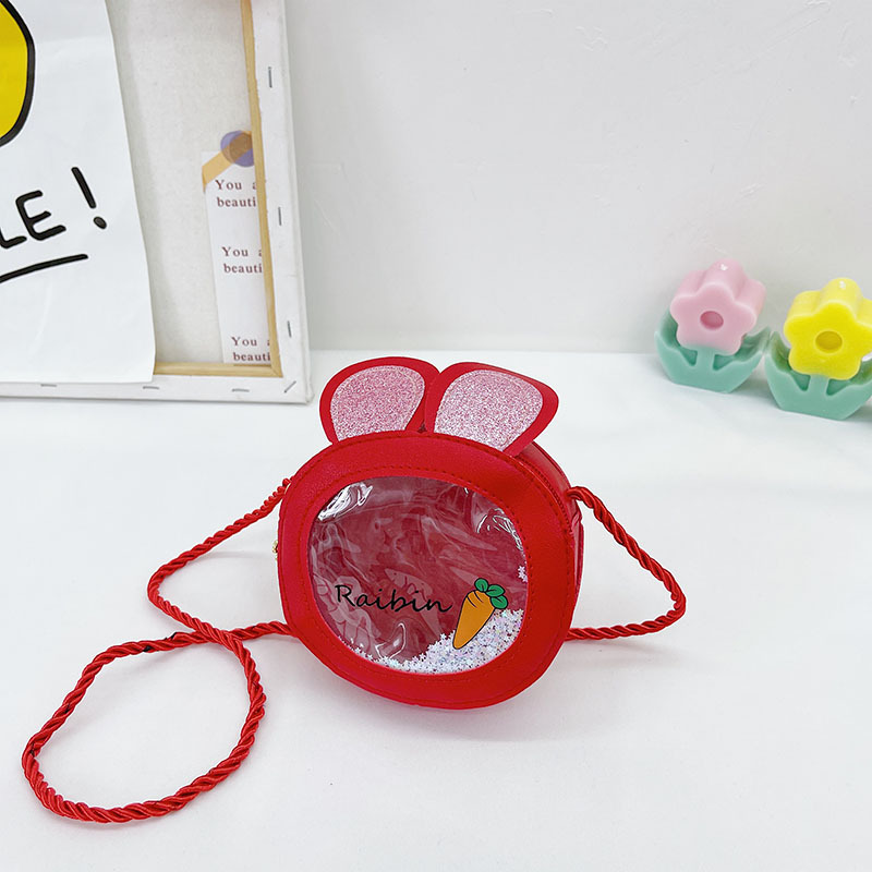New children's single-shoulder crossbody princess bag, flowing sand little cat round bag, trendy and cute girls' travel accessory bag details Picture
