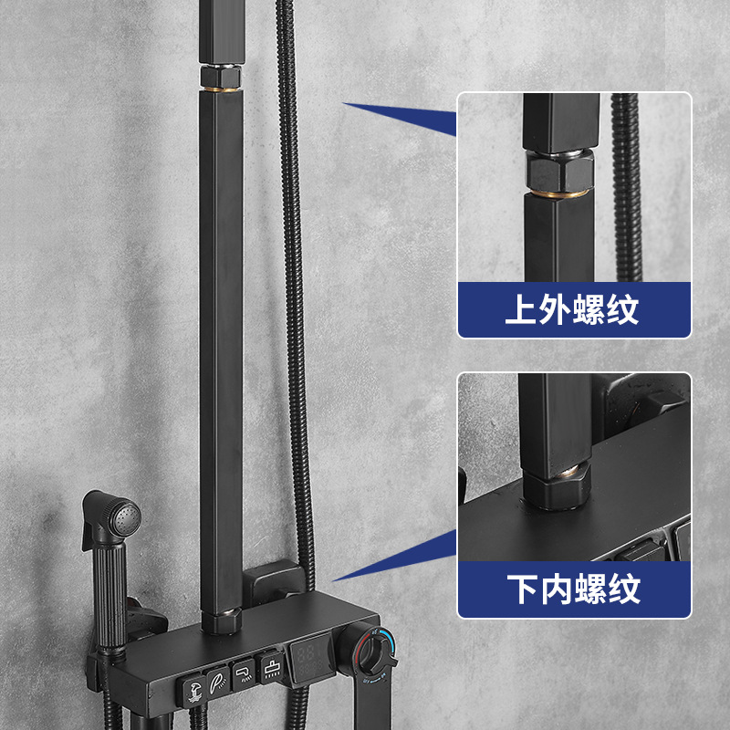 Shower head extension pipe connection lifting rod extension and height increase pipe shower head accessories square, round straight pipe extension rod Application Scenario