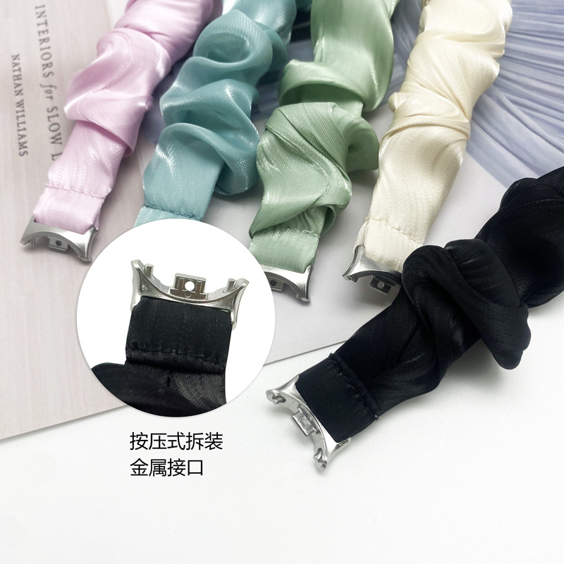 The new model is suitable for the Xiaomi 9/8 band iwatch, featuring a narrow single-loop band in a solid color with a glossy hairline details Picture