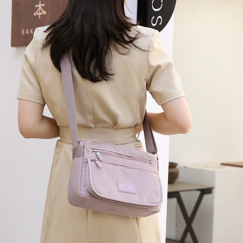 New trendy single-shoulder bag, waterproof nylon bag, multi-layer crossbody bag, Korean-style versatile backpack for foreign trade women in 2025 Specification drawing