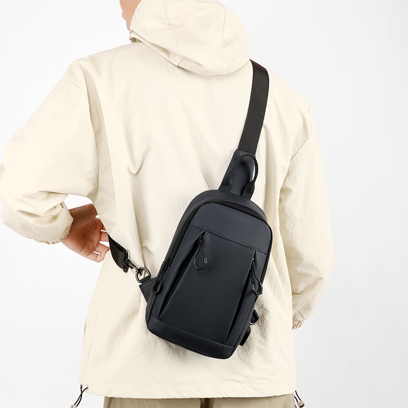 Cross-border men's chest bag, large-capacity multi-functional single-shoulder bag, men's fashionable Korean version versatile crossbody bag, business chest bag Specification drawing