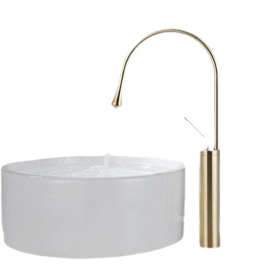 European-style water drop faucet, bathroom rotating countertop basin faucet, bathroom balcony cold and hot basin faucet Item Picture