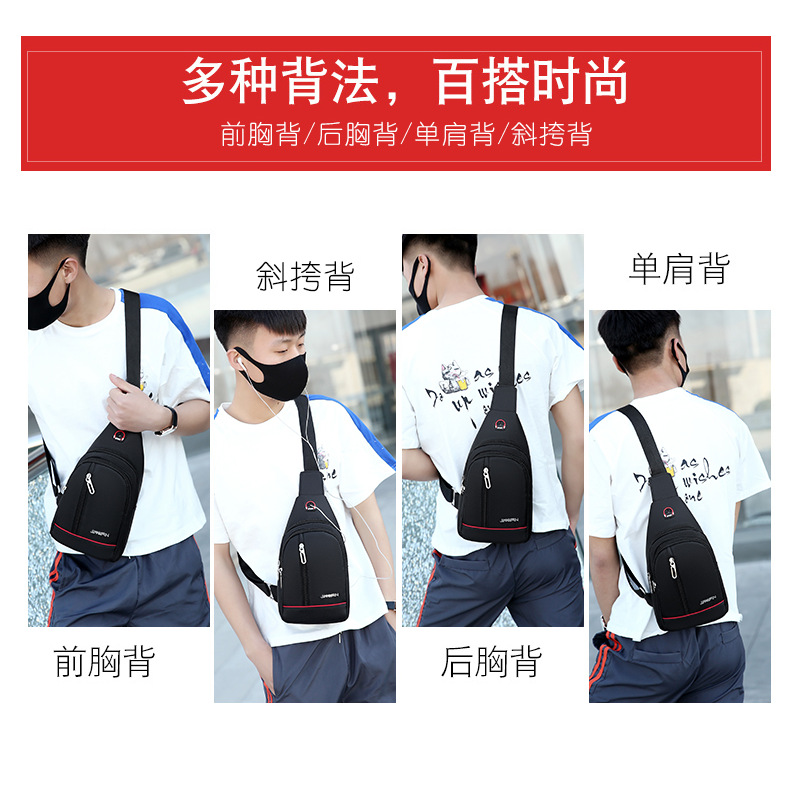 Cross-border men's waterproof and wear-resistant chest bag, simple and versatile, casual business Oxford fabric crossbody bag manufacturer wholesale and consignment Application Scenario