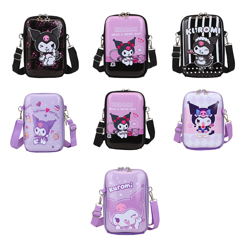 Korean style popular cartoon cute children's coin purse 2024 Stylish mobile phone bag teenage girl crossbody small square bag full figure