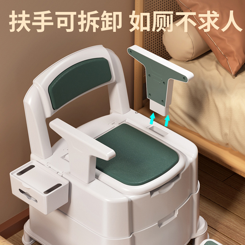 Portable elderly toilet seat, household pregnant women's toilet chair, portable toilet stool for the elderly, anti-odor toilet, indoor details Picture