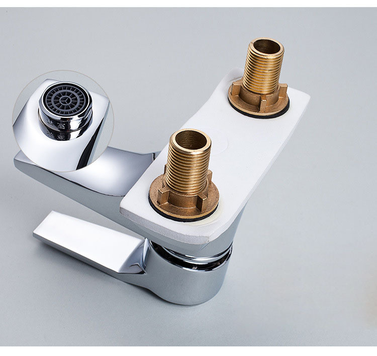 Copper single handle double double-hole direct entry cold and hot water basin faucet, three-hole washbasin faucet Specification drawing