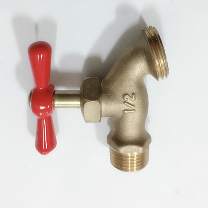 South American faucet, washing machine, household quick-opening faucet, 1/2 copper faucet, garden pipe joint, threaded head Specification drawing