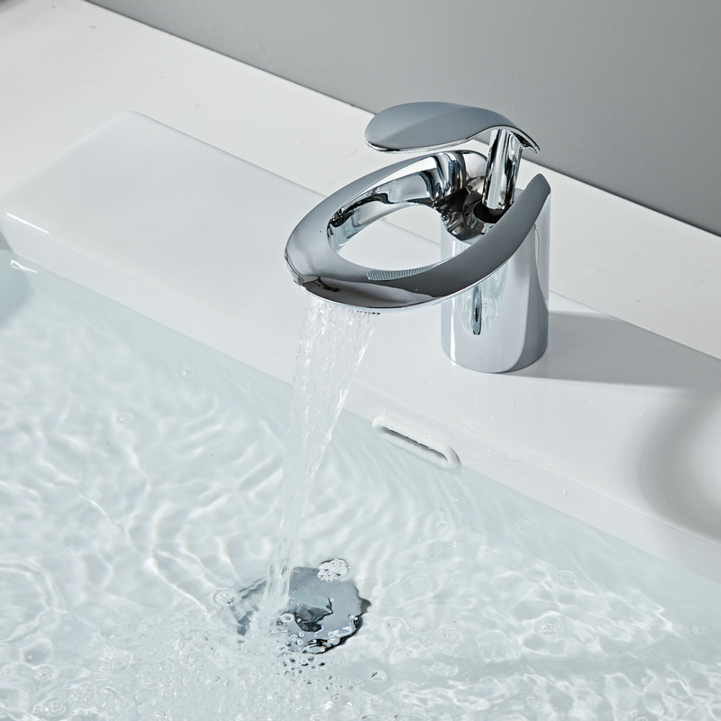 Creative waterfall washbasin faucet, hotel bathroom hot and cold water faucet, household European-style faucet details Picture