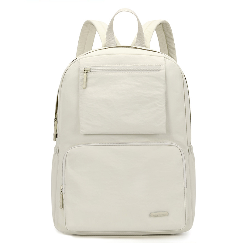 Colorful Fox Korean version nylon backpack for women, student style, large capacity, simple, casual and light for commuting Item Picture