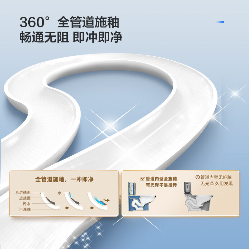 Toilet, household large-diameter siphonic flush anti-odor bathroom water tank, toilet on Amazon Specification drawing