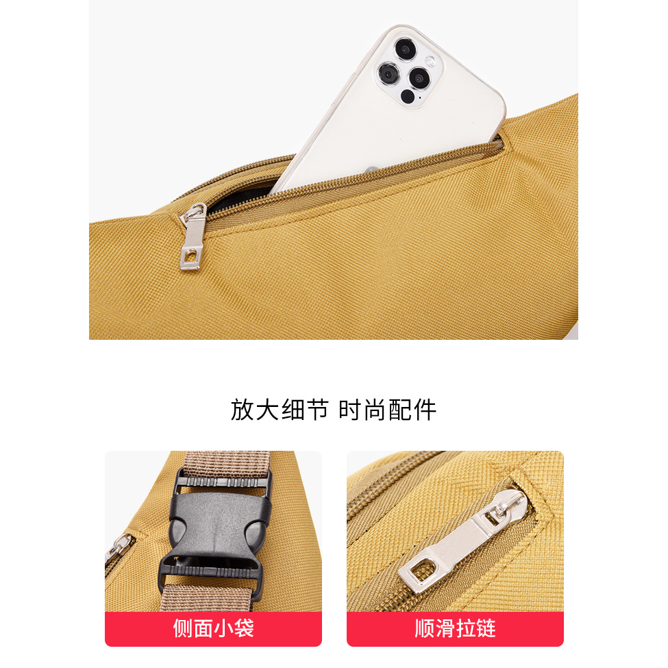 Wholesale of new men's casual canvas waist bags, dirt-resistant crossbody bags for work, outdoor sports close-fitting mobile phone bags details Picture