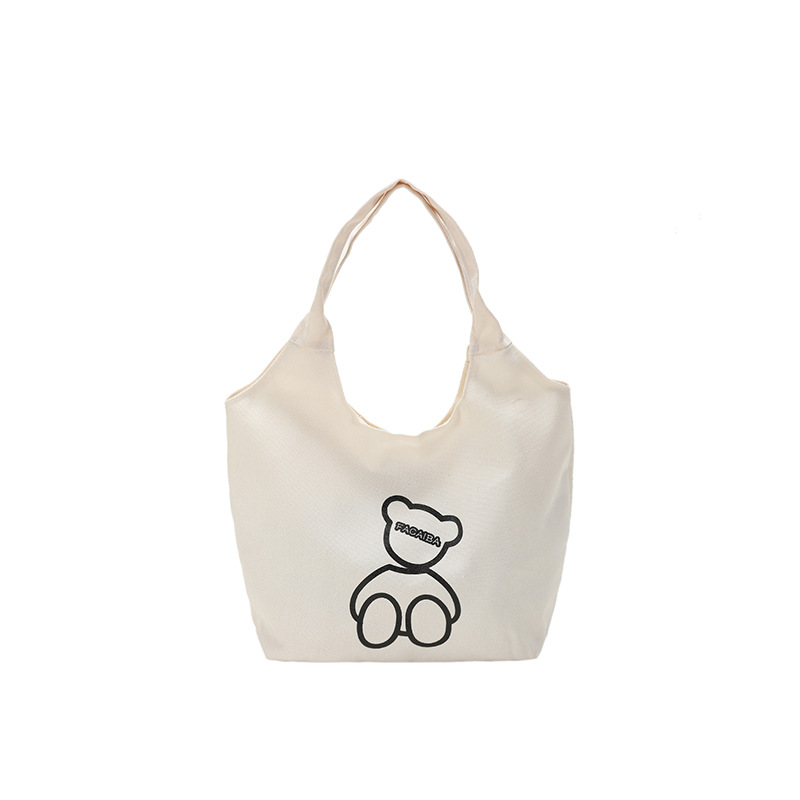 New Japanese-style cute canvas bag for students, large-capacity single-shoulder bag, a niche and versatile hand-held cloth bag for women, wholesale Item Picture