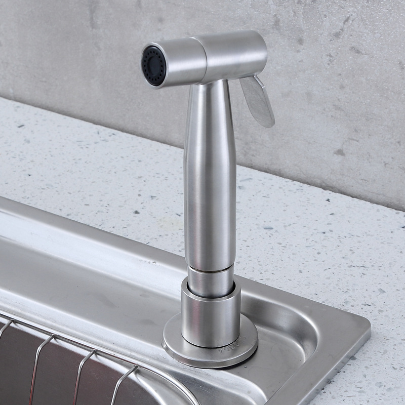 304 stainless steel kitchen sink, spray gun, faucet, pressurized sink, washbasin, pull-out nozzle, rinser set Specification drawing