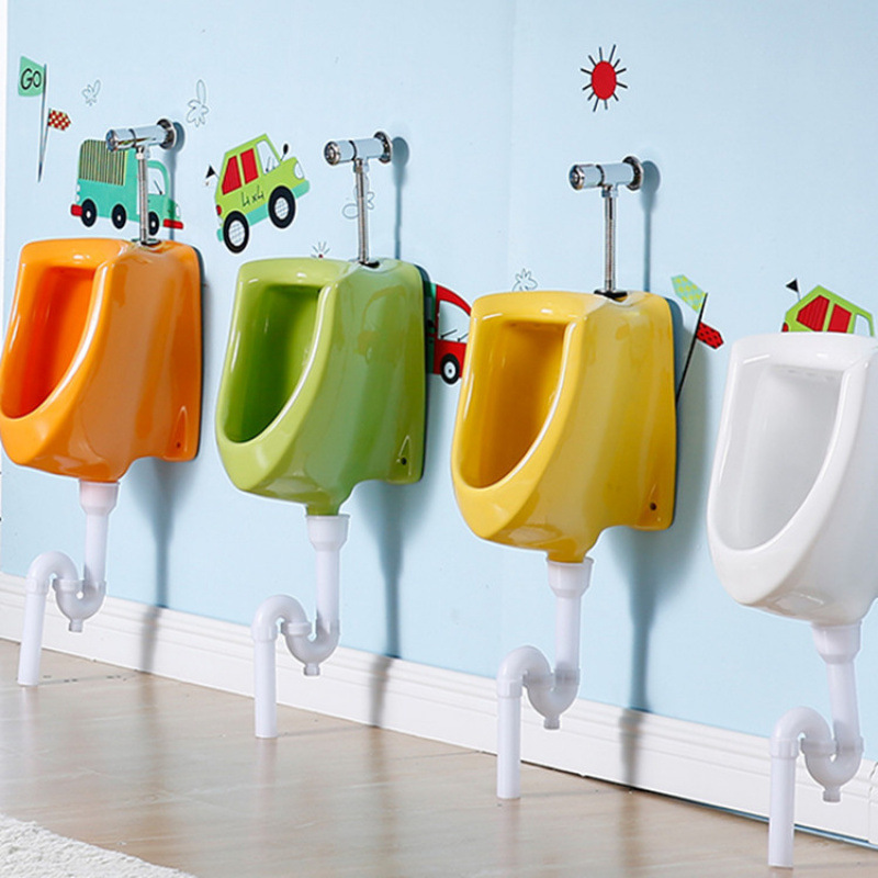 Ceramic urinals for children are recommended for kindergartens and early education institutions. Colorful urinals and hanging urinals for boys details Picture